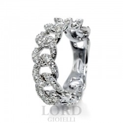 Anello Donna in oro Bianco Groumette con diamanti ct. 1,18 G VS AA 031610 - Davite & Delucchi
