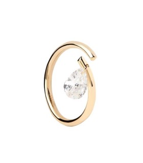 Anello Donna Aqua in Argento dorato con Zircone Pendente AN01-959 -. PDPAOLA