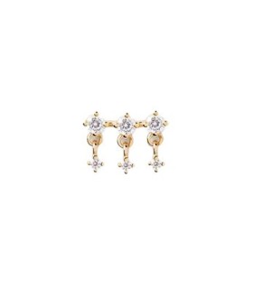 Mono Orecchino Donna Piercing Sol in Argento Dorato e zircone PG01-750-U - PDPAOLA