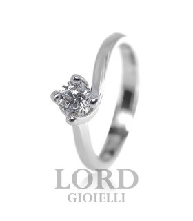 Anello Donna Solitario in Oro Bianco con Brillante ct. 0,40 G VS - Davite&Delucchi
