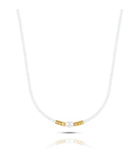 Collana Donna in Acciaio dorato con Perla e Perline Bianche OPSCL-837 - Ops Objects