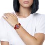 Orologio Donna Cassa M Bicolor Giallo e Arancio Cinturino Rosso Trasparente IAM-KIT549 - I Am Watch