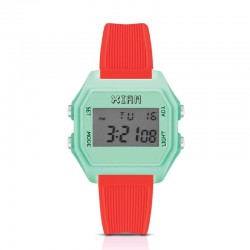 Orologio Donna Cassa M Soft Touch Verde e Cinturino Arancio FLuo IAM-KIT547 - I Am Watch