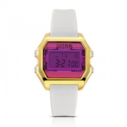 Orologio Donna Digitale in Silicone Bianco e Cassa Dorata - I Am Watch