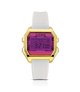 Orologio Donna Digitale in Silicone Bianco e Cassa Dorata - I Am Watch