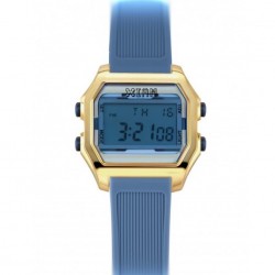 Orologio Uomo Digitale in Silicone Azzurro Cassa Dorata - I Am Watch