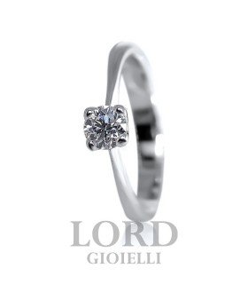 Anello Donna in Oro Bianco con Brillante ct. 0,25 G VS - Davite&Delucchi