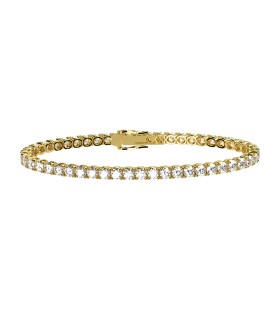 Bracciale Tennis in Argento Dorato con Zirconi Bianchi AS0146Y - Lord 925