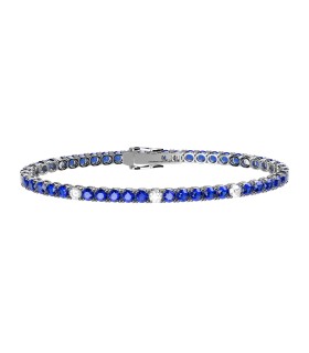 Bracciale Tennis in Argento con Zirconi  Blu AS1302 - Lord 925