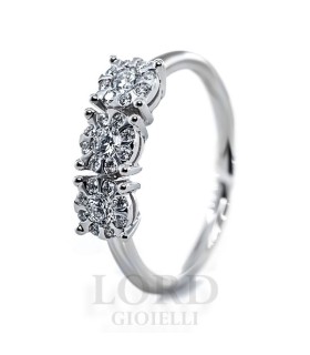Anello Donna in oro Bianco Trilogy con Diamanti ct. 0,45 G VS - Davite&Delucchi