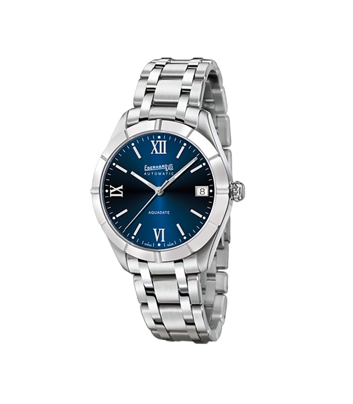 Orologio Uomo Aquadate Grande Taille Acciaio Quadrante Blu