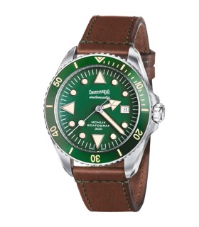 Orologio Uomo Scafograf 300 Quadrante Verde e Caucciù Marrone - Eberhard