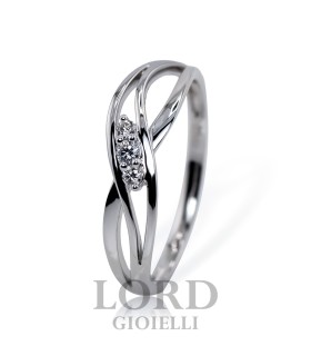 Anello Donna Trilogy in Oro Bianco con Diamanti ct. 0,07 GVS ABX15526 - Giorgio Visconti