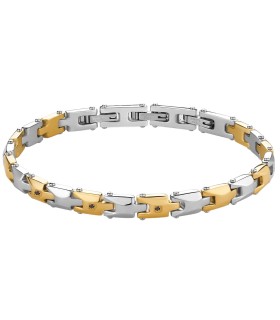 Bracciale Uomo Backliner in Acciaio e Pvd Oro e Diamanti Neri BBC25 - Brosway