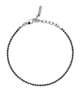 Bracciale Tennis in Acciaio con Pietre Nere - 2Jewels