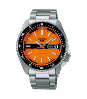 Orologio Uomo Automatico 5 Sports 55° Anniversario SKX in Acciaio con Quadrante Arancione SRPK11K1 - Seiko