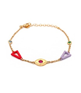 Bracciale Donna Ottavia in Argento Dorato e SMalto Rosso e Lilla DVF-BR-07 - Valentina Ferragni