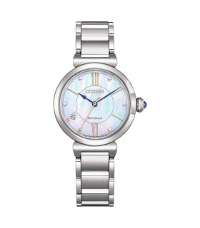 Orologio Donna "May Bells" in Acciaio Ecodrive con Quadrante Madreperla e Diamante EM1070-83D - Citizen