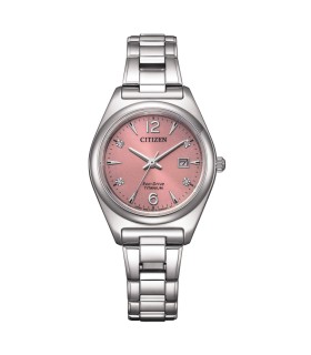 Orologio Donna Ecodrive in Super Titanio Quadrante Rosa con Diamanti EW2601-81X - Citizen