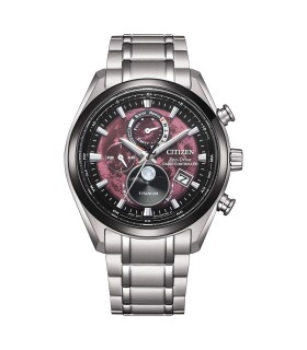 Orologio Uomo Radiocontrollato "TSUKI-YOMI" Moonphase Quadrante Bordeaux BY1018-80X - Citizen