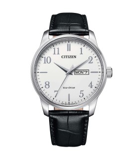 Orologio Uomo Classic Ecodrive in Pelle Nera Quadrante Bianco BM8550-14A - Citizen