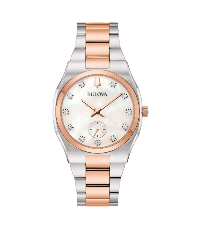 Orologio Donna Surveyor in Acciaio Bicolore Quadrante Madreperla e Diamanti 98P221 - Bulova