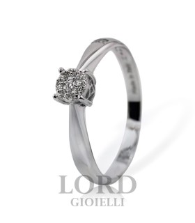 Anello Donna in Oro Bianco con Brillanti ct. 0,06 G VS - Davite&Delucchi