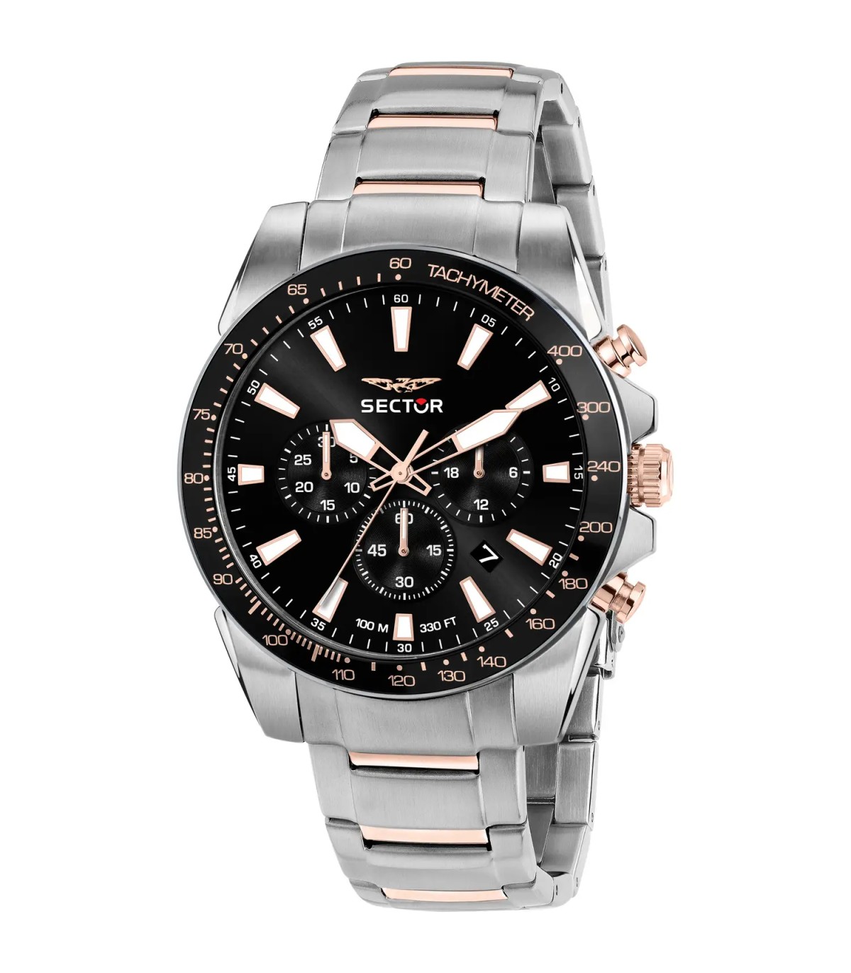 Orologio Uomo 450 Cronografo in Acciaio Quadrante Nero R3273776007 Sector