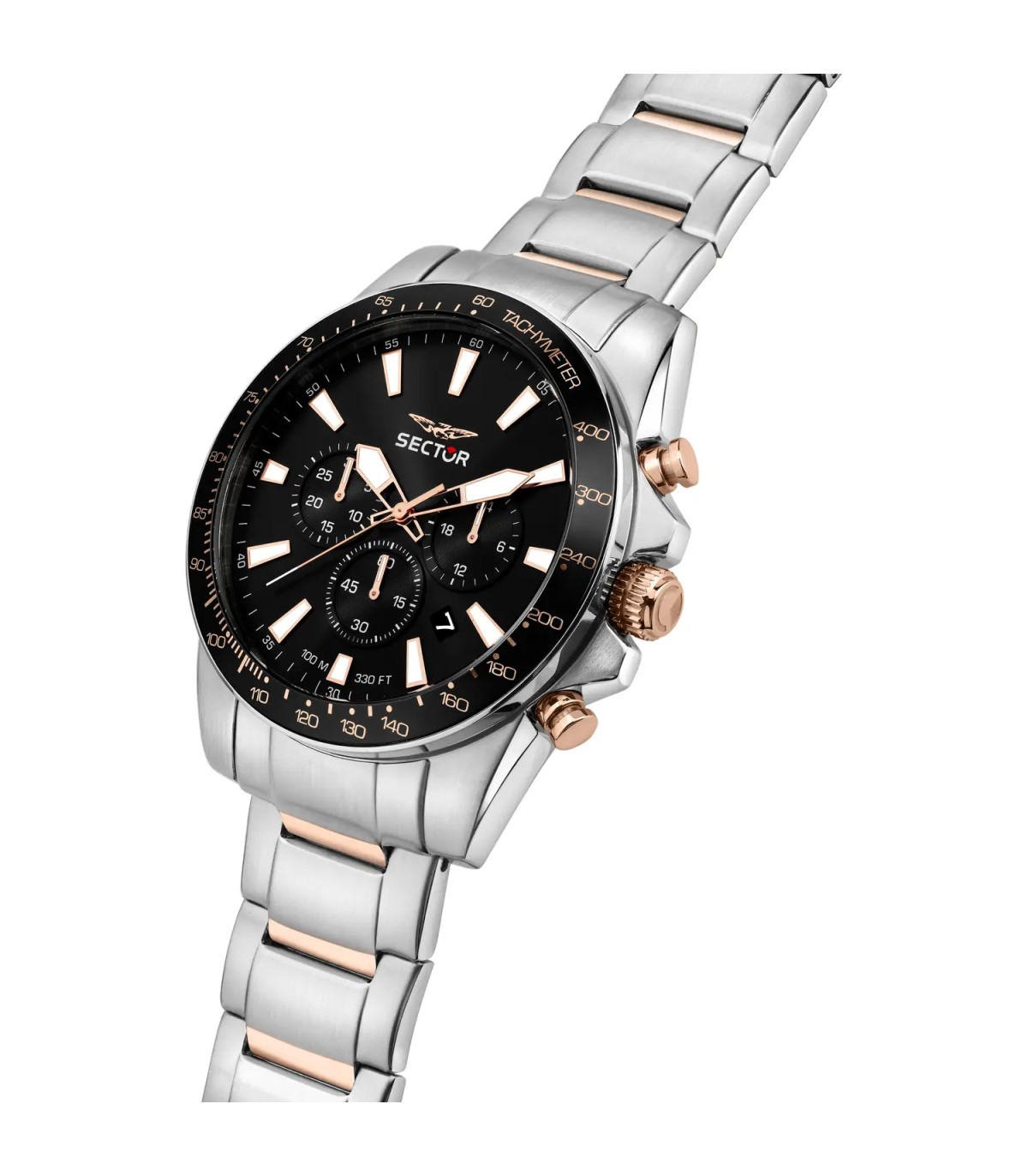 Orologio Uomo 450 Cronografo in Acciaio Quadrante Nero R3273776007 Sector
