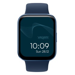 Orologio Smartwatch con Case Quadrata e Cinturino in Gomma Blu X03A-002VY - Vagary