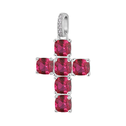 Pendente Donna Fancy Croce in Argento Passion Ruby FPR12 - Brosway