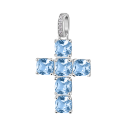 Pendente Donna Fancy Croce in Argento Cloud Light Blue FCL14 - Brosway