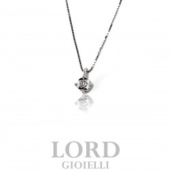 Collana Donna Punto Luce in Oro Bianco con Diamante ct. 0,01 F SI CLK0041B01 - Bibigi Pr