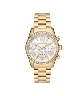 Orologio Donna Cronografo Lexington in Acciaio Oro con Pietre su Ghiera MK7241 - Michael Kors
