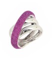 Anello Donna Intreccio in Argento con Polvere Rosa Jaipur WPSCA096/M - Pesavento