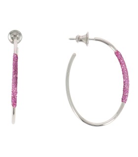 Orecchini Donna Cerchi Ovali in Argento con Polvere Rosa Jaipur WPSCO127 - Pesavento