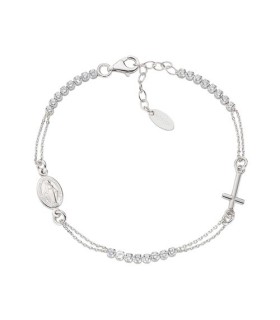 Bracciale Donna Rosario  in Argento con Zirconi Bianchi BRCRMIBBZ3 - Amen