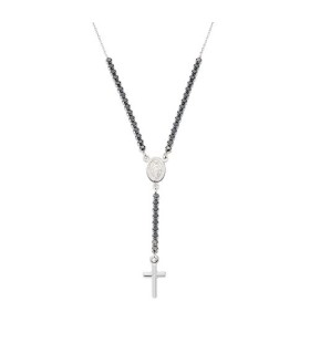 Collana Donna Rosario con Pendente in Argento con Zirconi Nerii CLCRMIBNZ4 - Amen