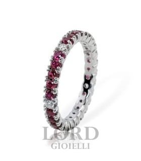 Anello Donna Girodito con Rubini ct.0,82 e Diamanti ct.0,14 G VS AB17110BR - Giorgio Visconti