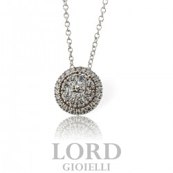 Collana Donna in oro Bianco Punto Luce con Diamanti ct. 0,08 + 0,23 GVS AB947/20 - Mirco Visconti