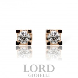 Orecchini Donna Punto Luce in Oro Rosa con Diamanti ct. 0,15 G VS B37510E - Giorgio Visconti