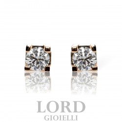 Orecchini Donna Punto Luce in Oro Rosa con Diamanti ct. 0,30 G VS B37510H - Giorgio Visconti