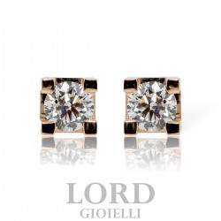 Orecchini Donna Punto Luce in Oro Rosa con Diamanti ct. 0,75 G VS B37510M - Giorgio Visconti