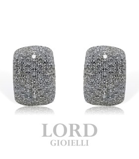 Orecchini Donna in Oro Bianco Lobo con Monachina con Diamanti ct.7,30 13058B - Leo Pizzo