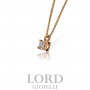 Collana Donna Punto Luce in Oro Rosa con Diamante ct. 0,11 G VS GR37500G - Giorgio Visconti
