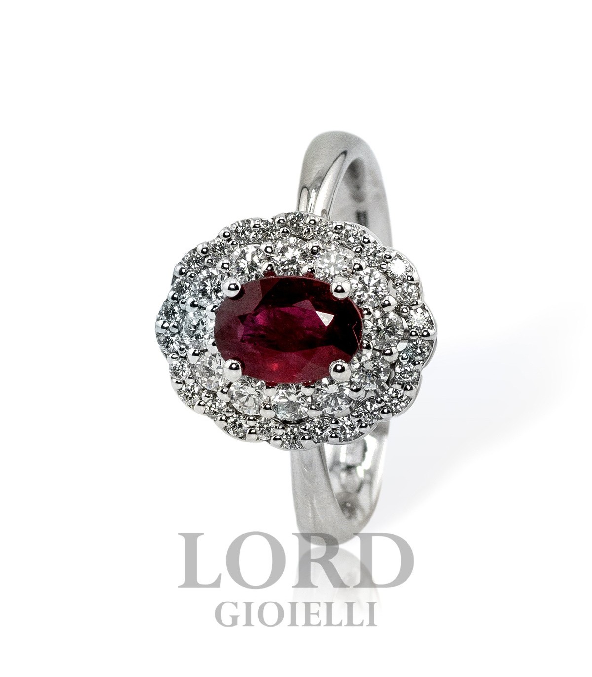 Anello Davite Delucchi Donna in Oro con Rubino e Diamanti AA 031200 RB