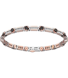 Bracciale Uomo in Oro Bianco e Rosa con Diamanti Neri ct. 1,68 e Diamanti ct. 1,50 EB911BR - Zancan