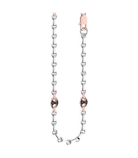 Collana Uomo in Oro Bianco e Rosa con Diamanti Neri UC050BR-50 - Zancan