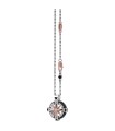 Collana Uomo Rosa dei Venti in Oro Bianco con Diamanti ct. 0,08 e Neri ct. 2,00 EC521BR - Zancan