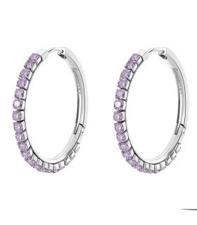 Orecchini Desideri Cerchi Medi in Acciaio con Zirconia Amethyst BEIE023- Brosway